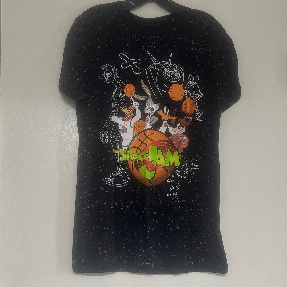 Official SpaceJam Black Graphic adult small T-Shirt